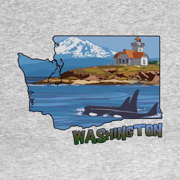 Washington State Coastal Drawing by gorff